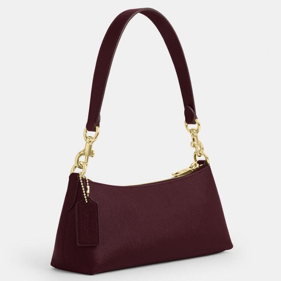 ♥️💛Coach NWT Dark Wine Charlotte Shoulder Bag with Gold Hardware - Picture 2 of 7